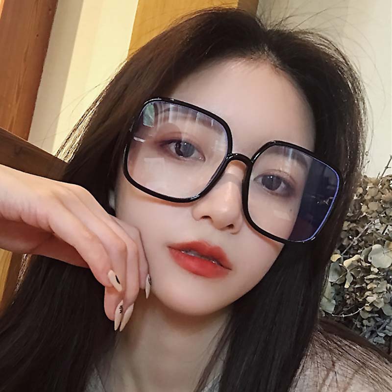 Anti Blue Light Oversized Square Glasses Frame Brand Black Big Eyeglass Frames Clear Lens Glasses