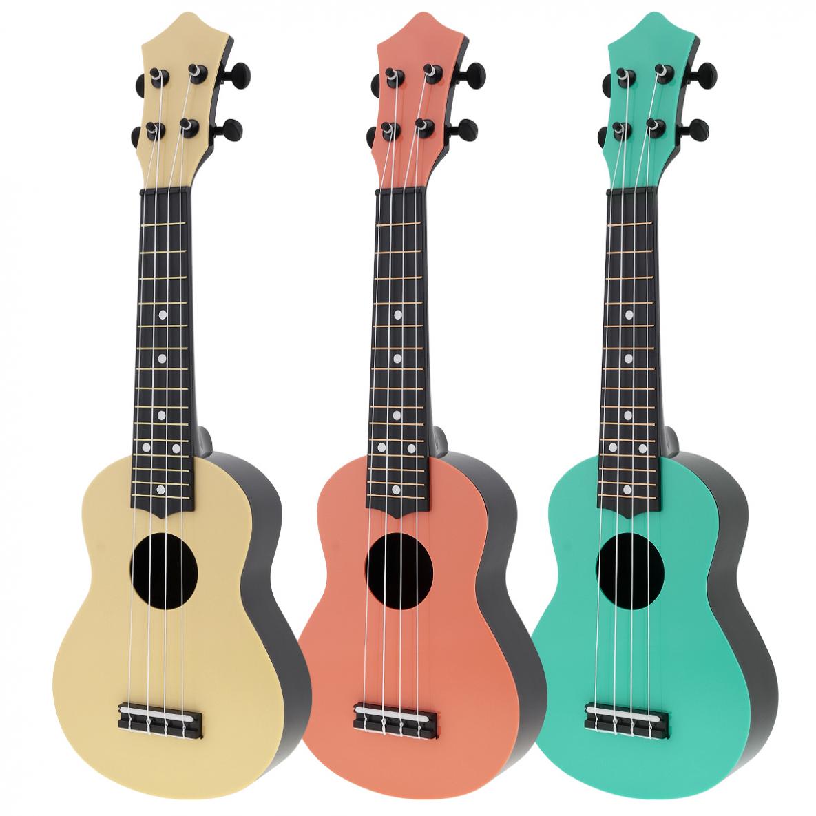 Ukulele soprano colorido de 21 cordas, guitarra havaiana mini instrumento para crianças e iniciante de música