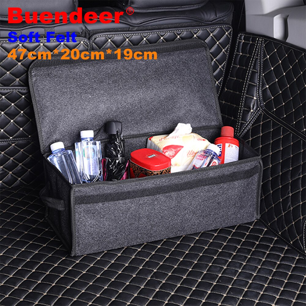 Buendeer auto kofferbak organizer zachte vilt opvouwbare opbergdoos brandwerende organizer auto opbergzak auto opberggereedschap