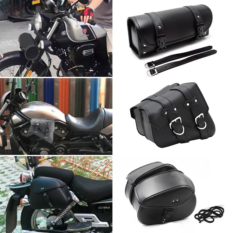 Motorcycle Waterproof Bag Motorcycle Saddle Bags Pu Leather Motorbike Side Tool Bag Out Door Luggage for Sportster XL 883 1200