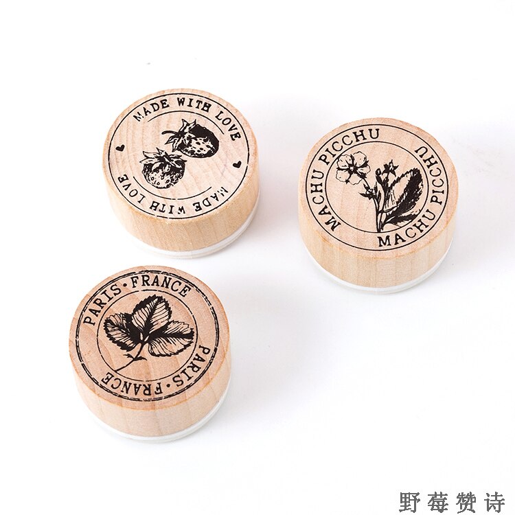 Retro Postmark Series Plant decoration stamp wooden rubber stamps for scrapbooking stationery DIY craft standard stamp: 5