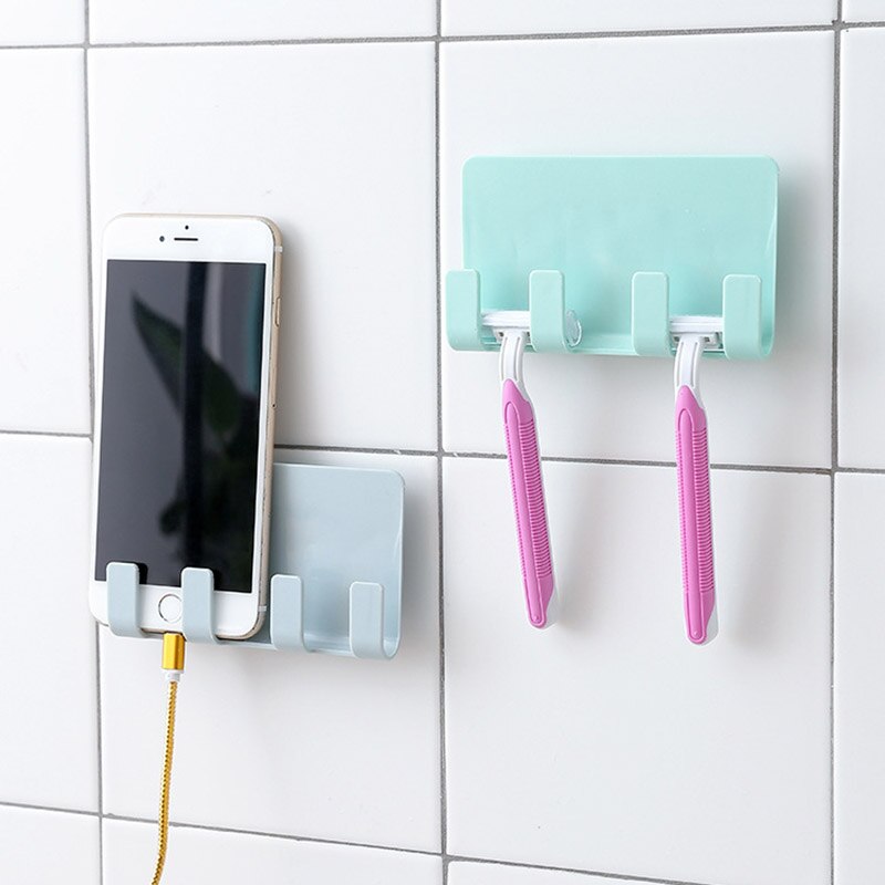 2 In 1 Oplader Telefoon Houder/Haak Muur Gemonteerde Rekken Duurzaam Wall Charger Opladen Muur Gemonteerde Houder voor Mobiele Mobiele Telefoon Rack