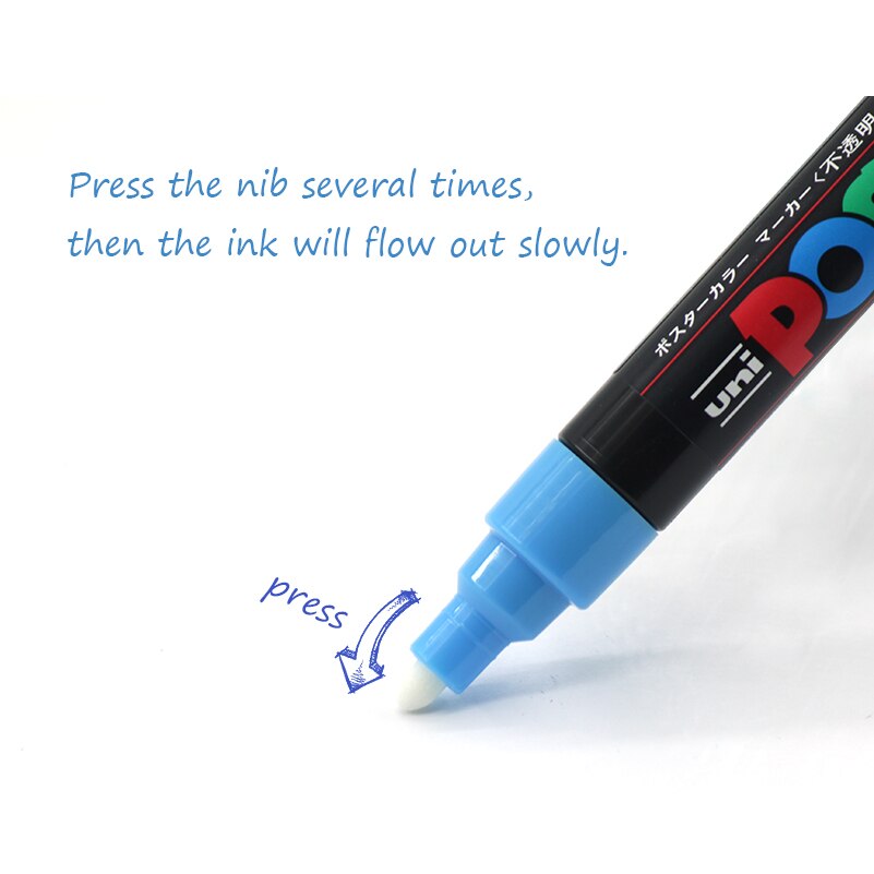 Uni POSCA PC-1M / 3M / 5M Pop Poster Werbung Stift auf wasserbasis Marker Stift Anfänger Malerei färbung Spezielle Marker Kuli-einstellen