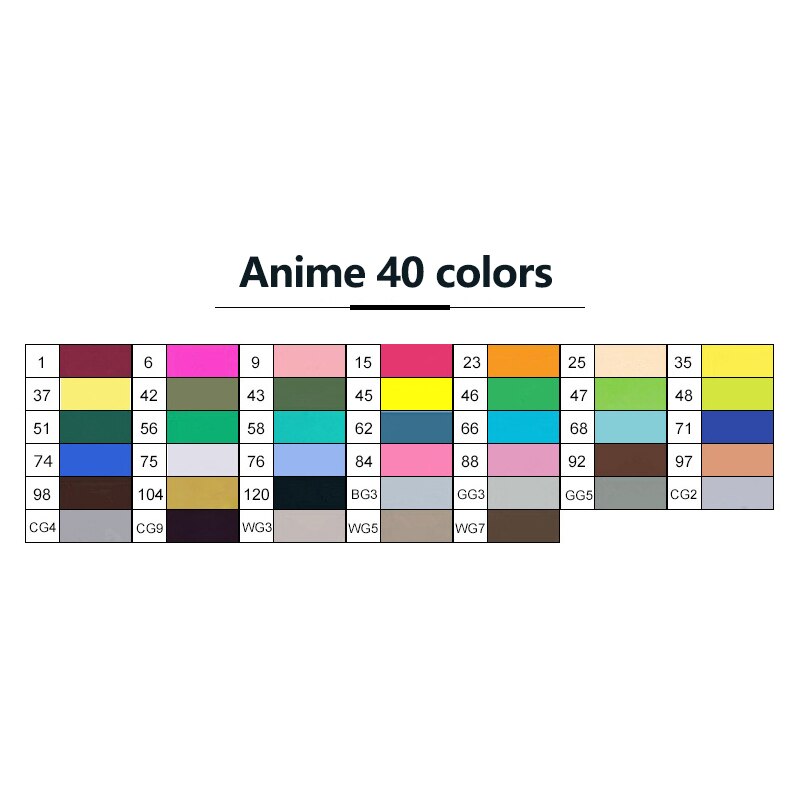 TOUCHNEW Soft Brush Markers Pen Set Sketch Dual Brush Markers Alcohol Based Markers Manga Drawing Animation Art Supplies: Anime 40