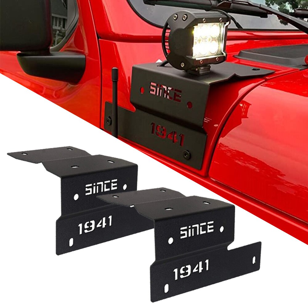 1Pair Column Lamp Bracket A-pillar Mount Car Driving Work light Mounting Bracket For Jeep Wrangler JL &amp; Gladiator JT