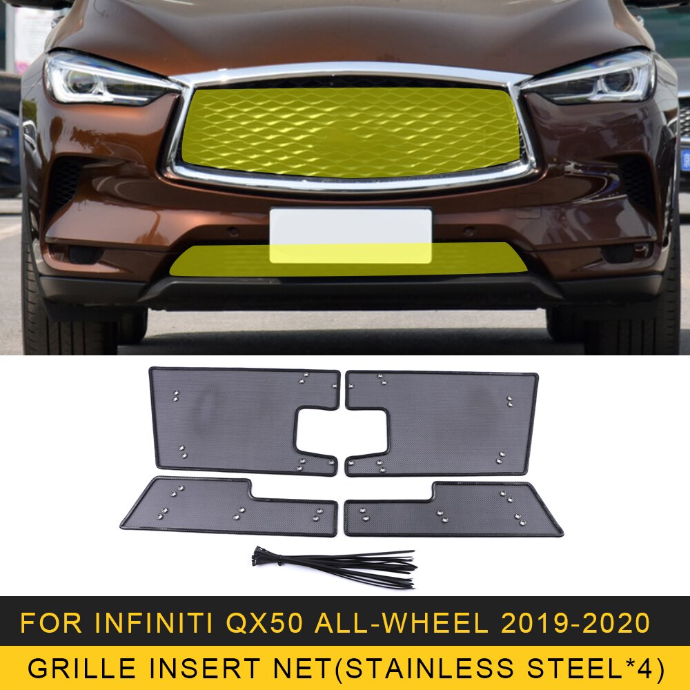 For Infiniti QX50 Car Accessory Front Grille Insert Net Anti-insect Dust Garbage Proof Inner Cover Net Stainless Mesh: For QX50 19-20 B