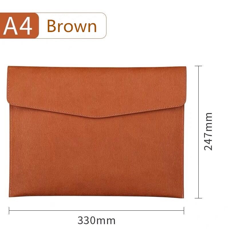 Waterproof A4 Fille Presentation Folder Document Papers Desk Organizer Storage Bag School Office Stationery Supplies: Brown