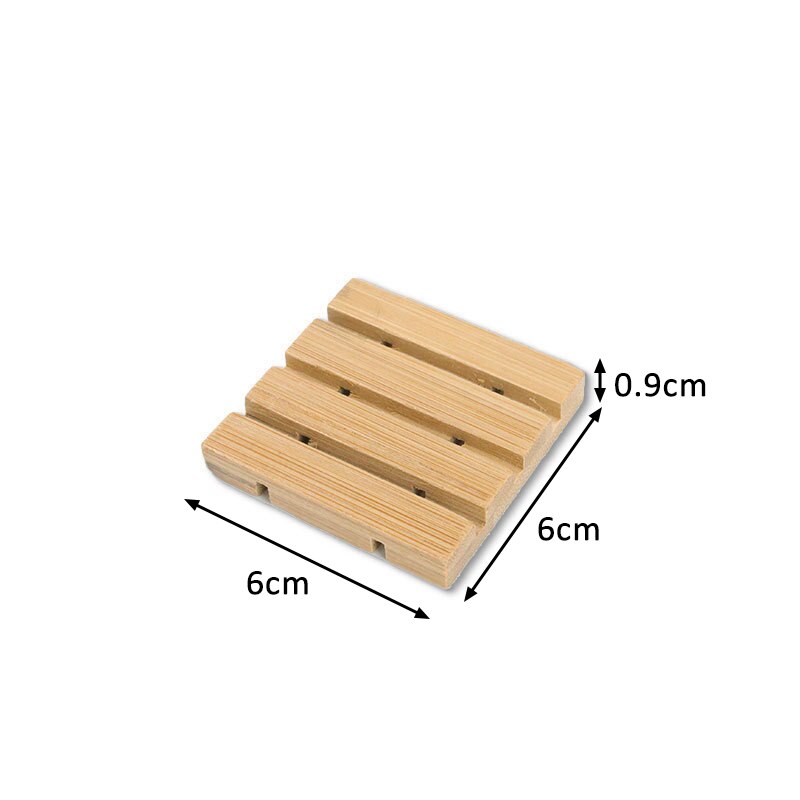 Drewniane mydelniczka Mouldproof DIY Wykonany ręcznie natura kolor bambusa przechowywanie mydła taca akcesoria robić łazienki: 6 mały kwadrat