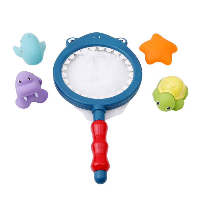 4Pcs/Set Fishing Toys Network Bag Pick Up Cat Fish Kids Toy Swimming Classes Summer Play Water Bath Doll Water Spray Baby Toys