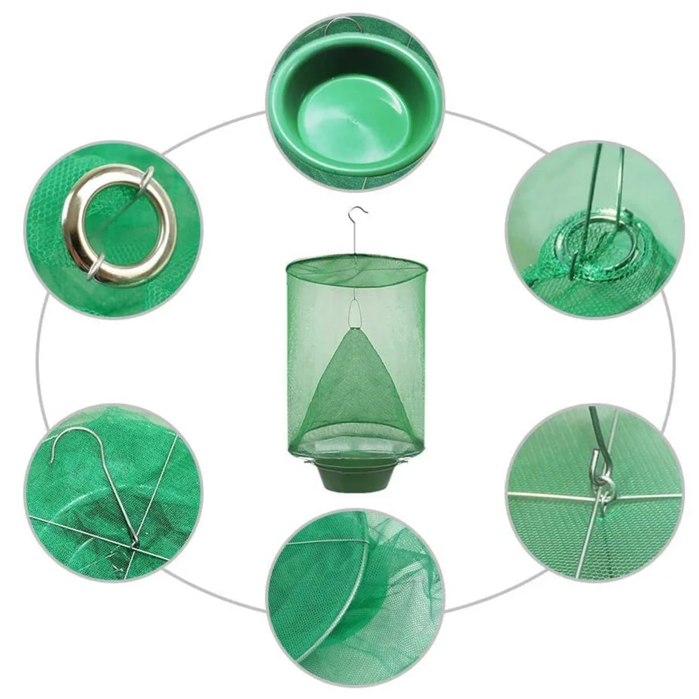 Pest Control Reusable Hanging Fly Catcher, Killer Flies, Flytrap Cage, Net Trap, Garden, Home