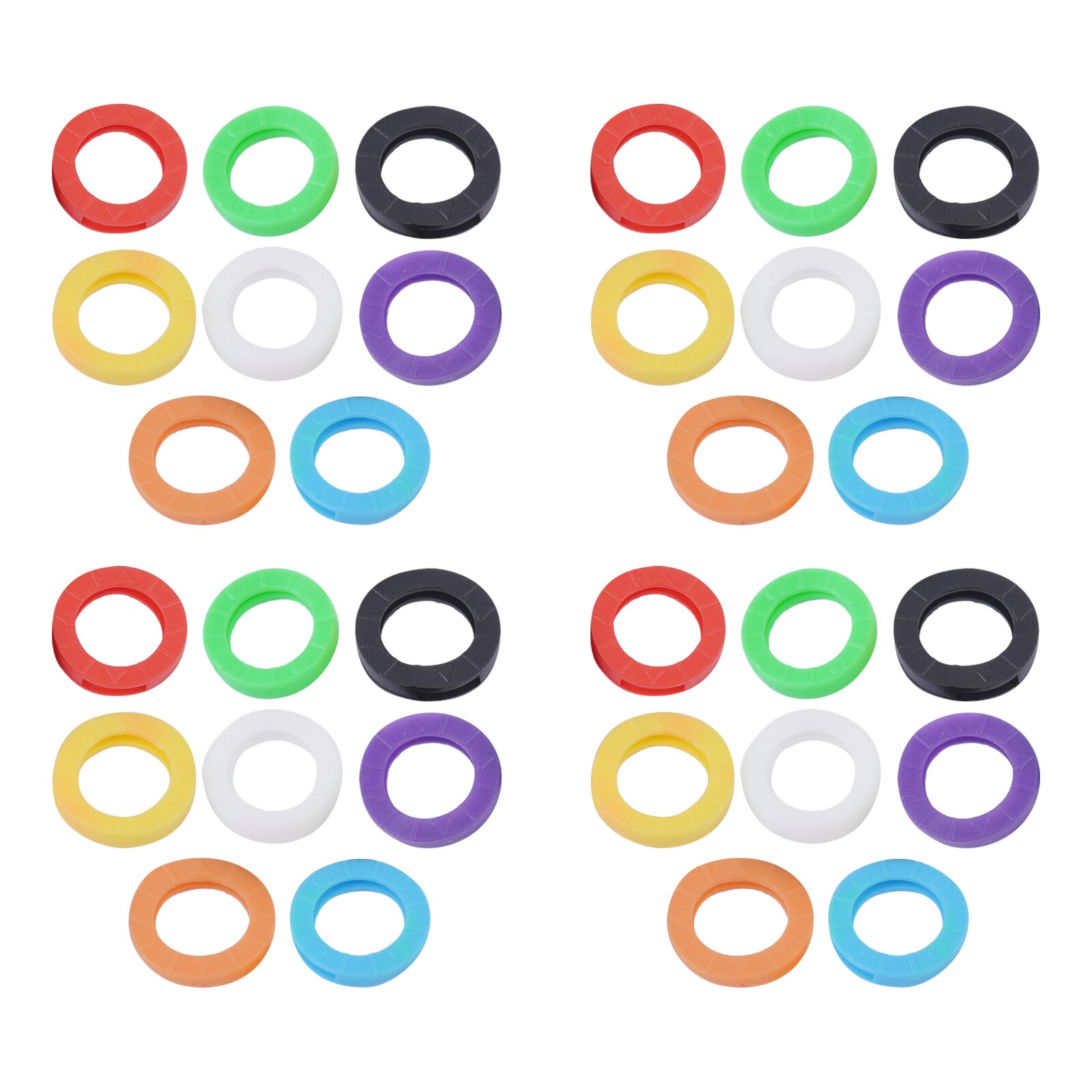 32Pcs Hollow Elastic Multi Color Rubber Soft Key Locks Keys Cap Key Covers Toppers Silicone Keyring Case