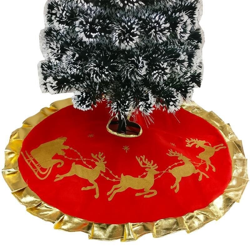 Diameter 90cm rødt juletre skjørt juletrepynt julepynt dekorert matte