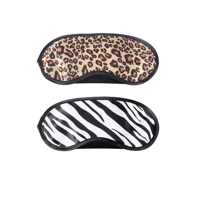 Dacron-mascarilla de dormir suave y cómoda, máscara para dormir, leopardo, cebra, estilo, para el trabajo, estudio, viajes en casa, funda para los ojos portátil
