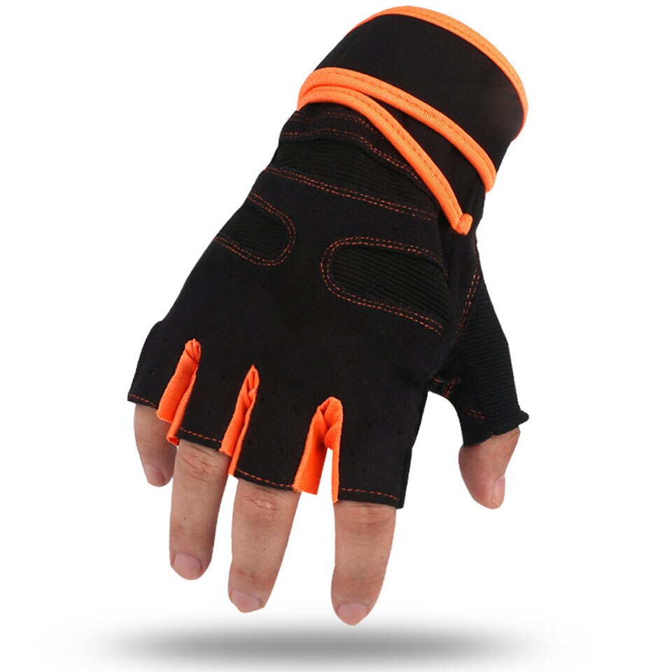 VONKY 1 Paire de Gants D'entraînement Physique Gym Entraînement Cyclisme Demi-Doigt Gant de Musculation avec Coussin de Paume Mitaines Équipement de Musculation Rose/s