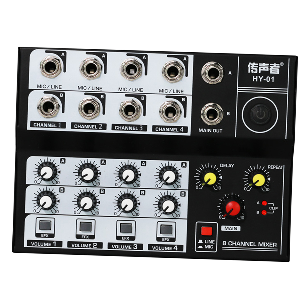 4V 8 Channel Karaoke Audio Mixer KTV Bluetooth Audio Sound Mixer Console