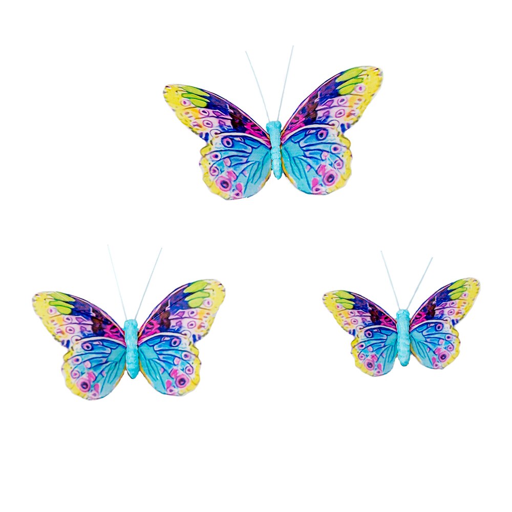 Simulacióncon plumas pintadas decoración de mariposas pila decoración de terraza y balcón decoración de jardinería butterflysil