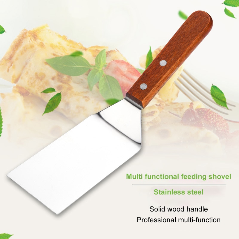 1pc Edelstahl Holzgriff Bratschaufel Kochs chaufel Pfannkuchen Schaufel Küchen werkzeuge Küche Gör Steak Spatel