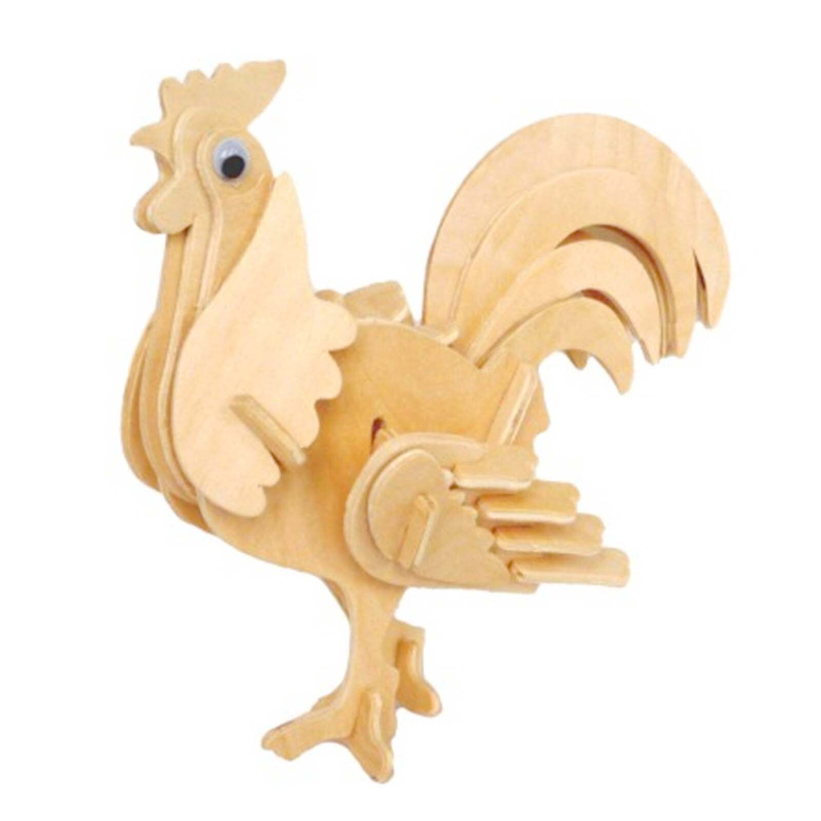 1pcs 3D In Legno giocattolo di puzzle Puzzle Tridimensionale Modello Animale Per Bambini di caratteri Regali di sviluppare la capacità di bambini di intelligenza:  chicken