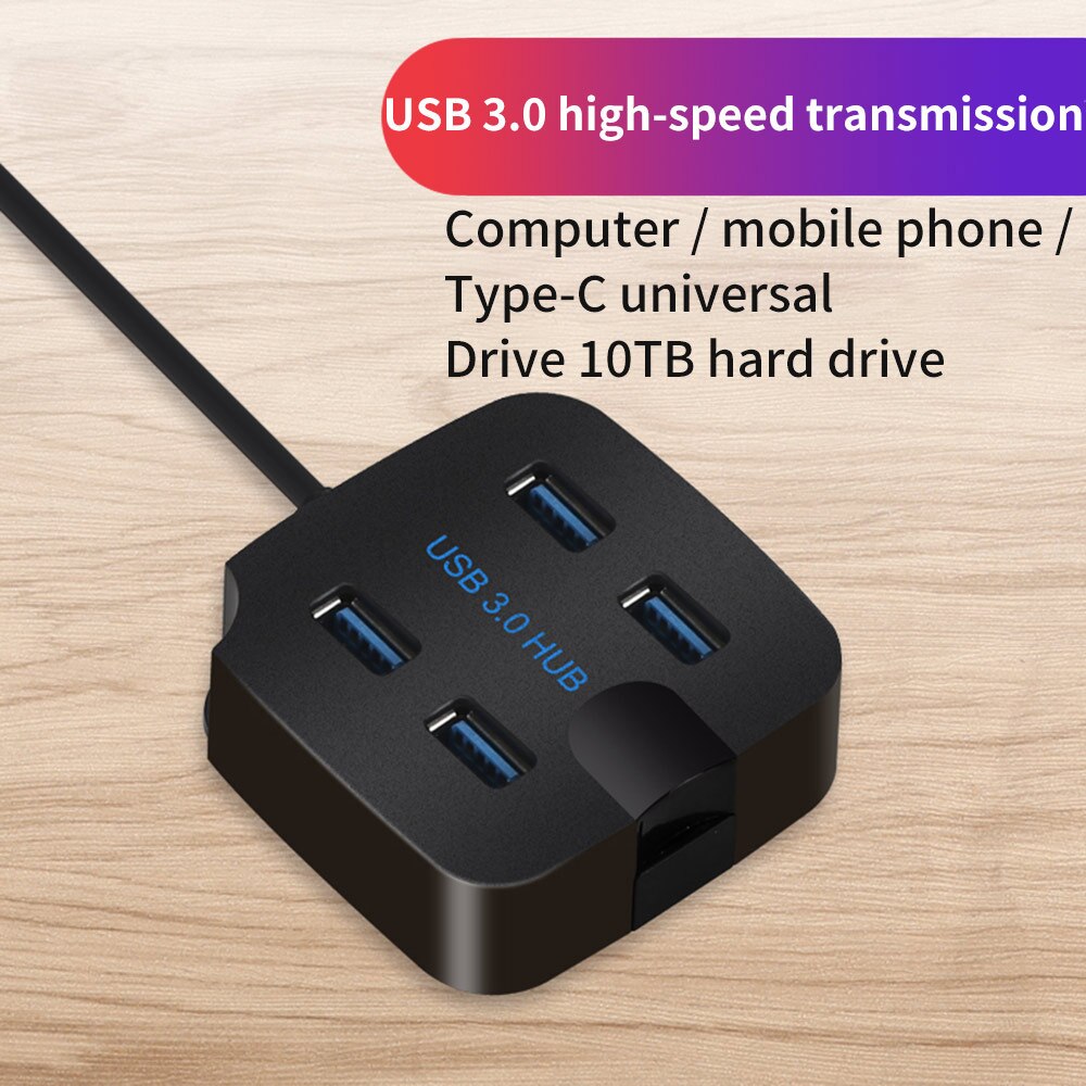 Mini USB Hubs High Speed 4 Ports USB3.0 USB 2.0 HUB Splitter Keyboard Mouse U Disk Mobile Hard Disk Card Reader With Phone Stand