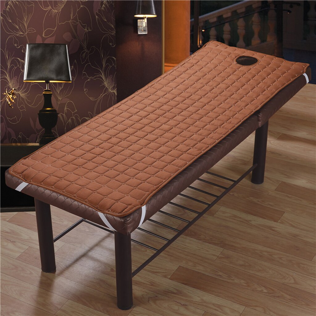 Matelas de Table de Massage SPA | Linge de lit, housse de matelas pour Salon de beauté avec trous de visage, lits adaptés à 75x28 pouces: Coffee as described