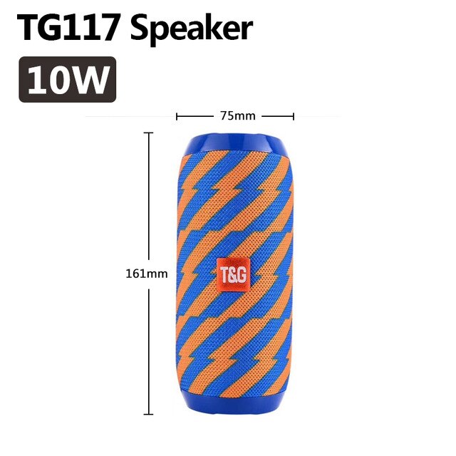 Bluetooth Speaker 20W Basso Impermeabile Colonna Portatile FM Radio Subwoofer AUX USB Musica Della Carta di TF Centro Altoparlante sport Estremo: TG117 yellow blue