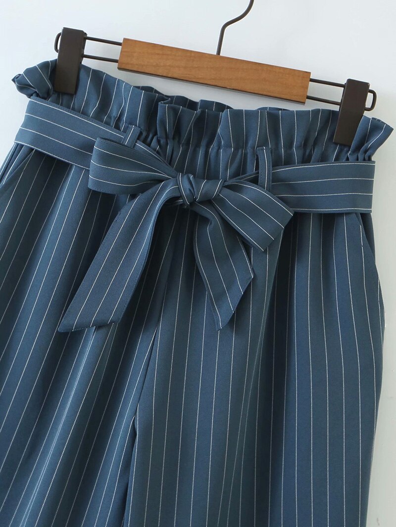 Striped Work Female Pant Suits 2 Piece Set for Women Blazer Jacket & Trouser Office Lady Casual Suit Spring Autumn