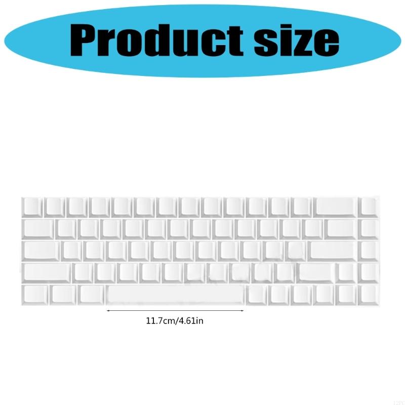 12pc 68 Key Originele hoogte Witte KeyCaps No Lettering Duurzaamheid PBT voor minimalistische toetsenbordliefhebbers en