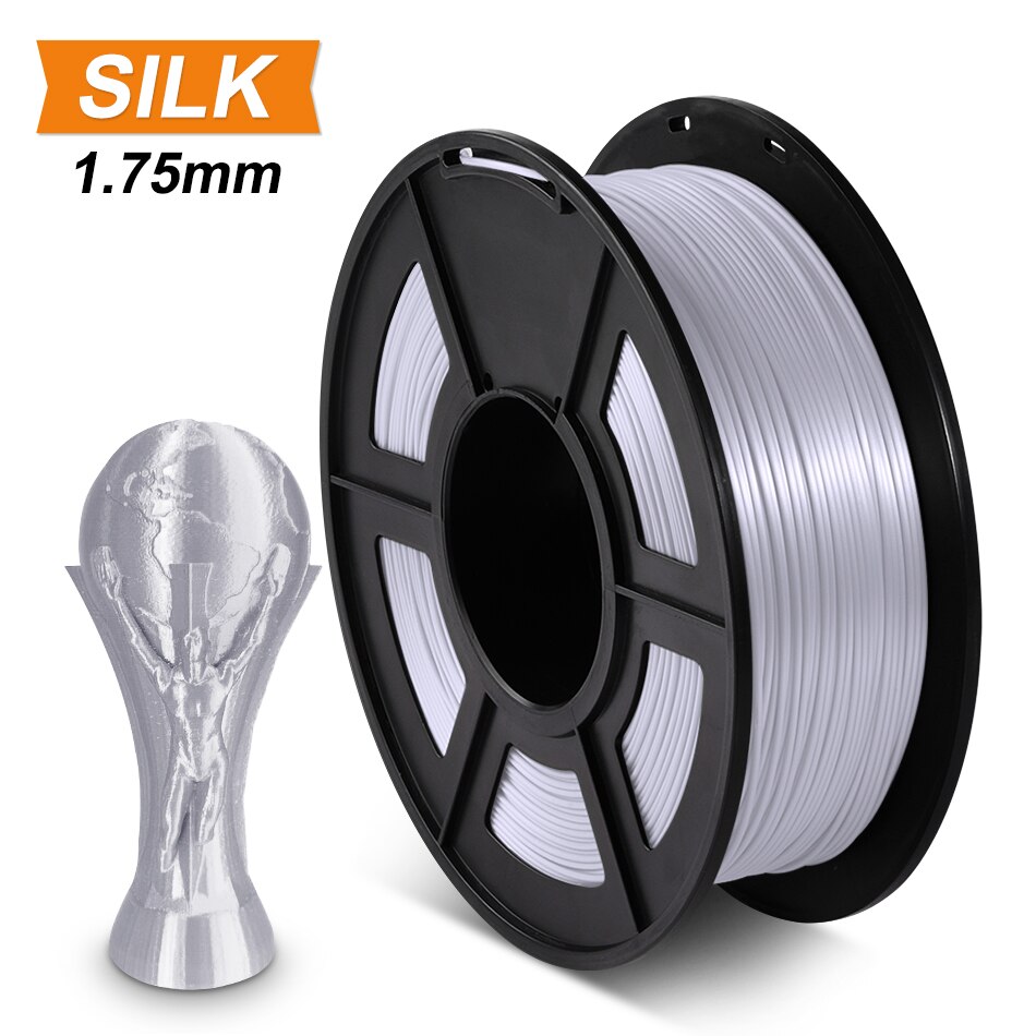 SUNLU – Filament 1.75 soie PLA pour imprimante 3D, Texture de soie, matériaux d&#39;impression arc-en-ciel: SILK SILVER