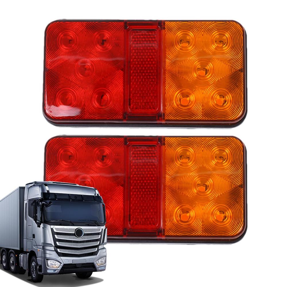 LED Truck Tail Lights 1 Pair Night Driving Side Lights Trailer LED & Signal Tail Light 12V/24V/12-80V For Trailer Caravan Boat: Red