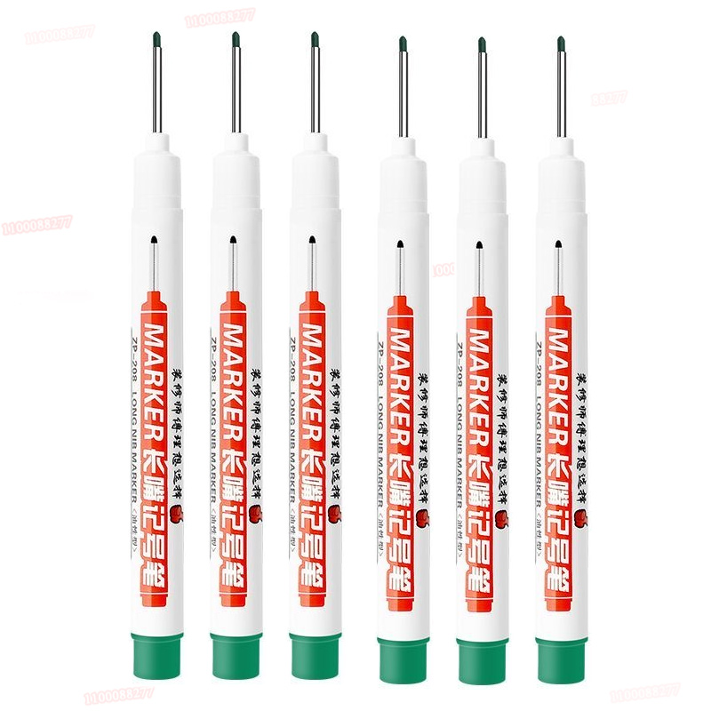 Rotulador de Punta larga de 6 piezas, puede agregar tinta, agujero profundo, bolígrafo largo, escribir tinta blanca y negra, posicionamiento de fábrica multipropósito, Punta 0,7-1,0: Borgoña