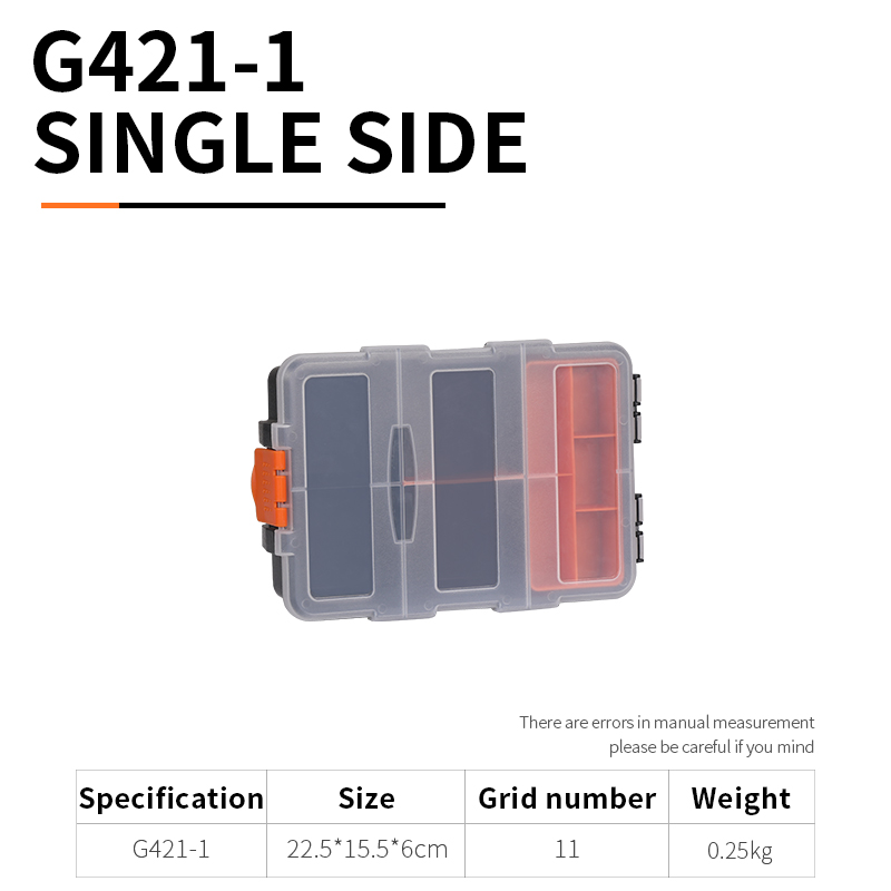 GREENER Plastic Portable Parts Box Screw Storage Box Metal Parts Hardware Tool Screwdriver Auto Repair Divided Material Tool Box: Single side G421-1