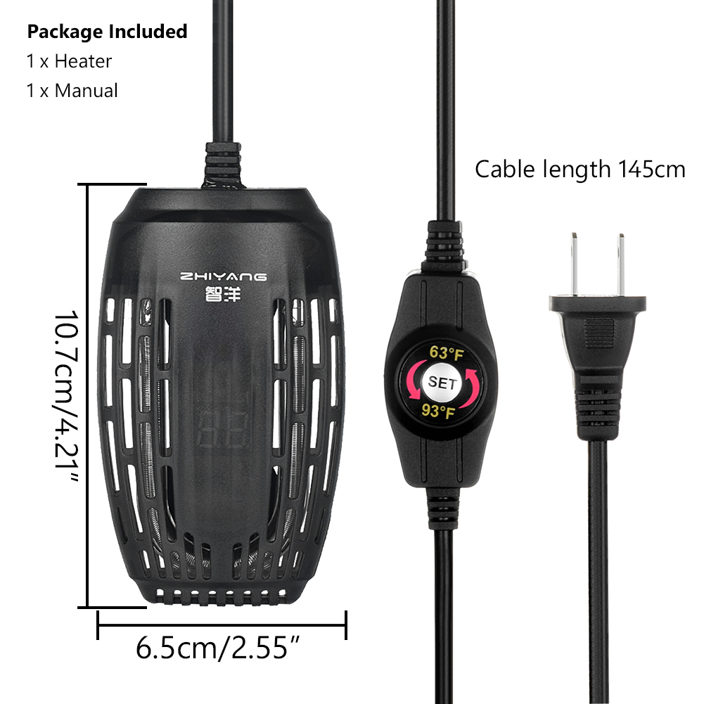 Aquarium Dompelpompen Heater Aquarium Lcd-scherm Digitale Met Auto Thermostaat Water Verwarmingselement Constante Temperatuur 100W: US plug