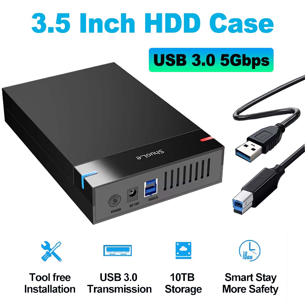 3,5 Zoll SSD HDD Gehäuse Externes Festplattengehäuse SATA SSD HDD UASP USB 3.0 zu SATA III 10 TB Festplattengehäuse für PC Laptop