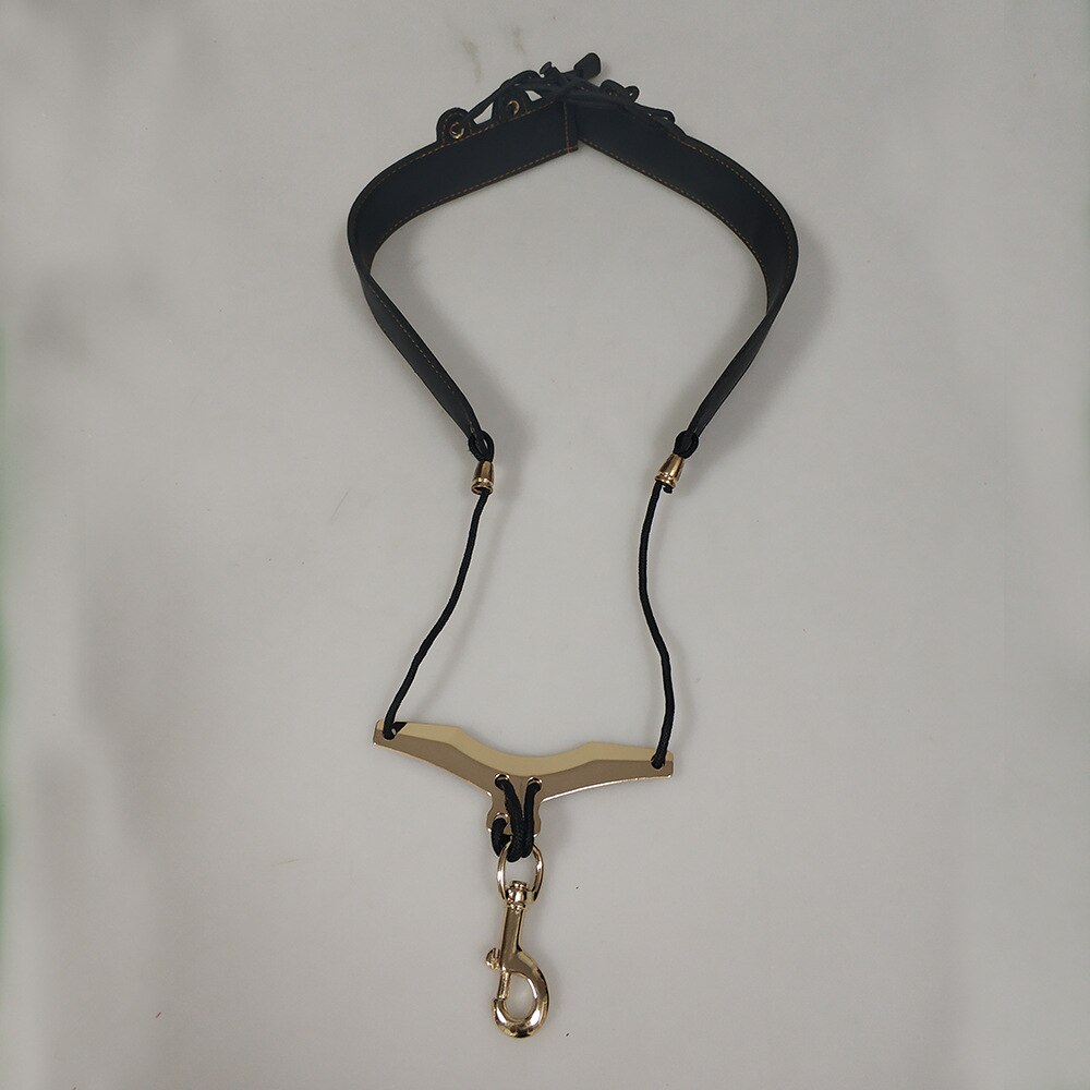 Saxophone Strap - Foldable Leather Neck Strap - Wind Instrument Accessory