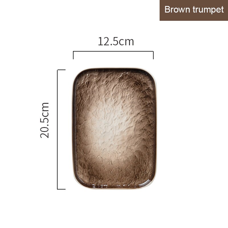 RHE-Conjunto de platos de cerámica con patrón convexo, conjunto de platos de desayuno estilo occidental para restaurante, platos de carne finos: brown-small
