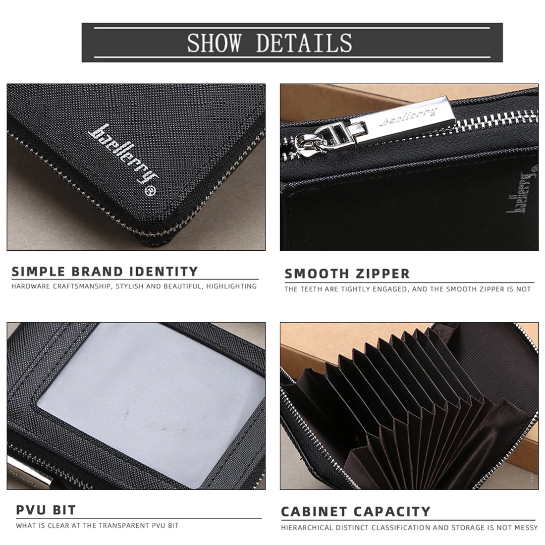 Wallet Men's Short Small Multifunctional Hand Card Holder PU Business Zipper Purse High Casual