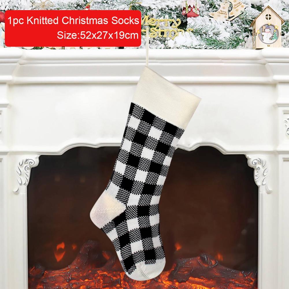 Plaid julestrømpe juletasker juleindretning til hjemmet julepynt natal noel navidad indretning år: Julestrømpe 1