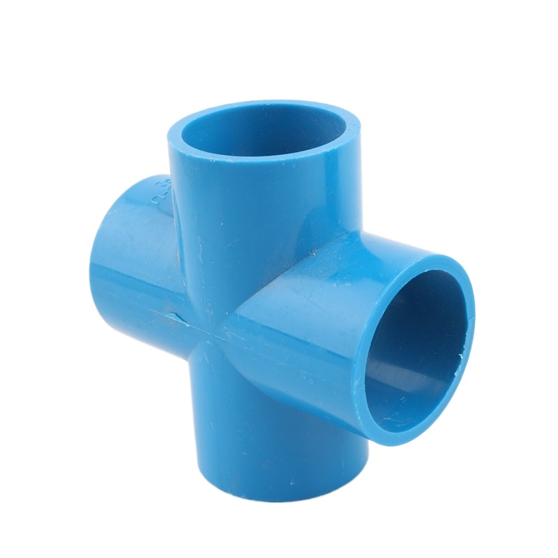 1pc 20/25/32/40/50mm PVC Pipe Cross Connector Garden Irrigation Aquarium Fish Tank Tube 4-Way Adapter Fittings Water Pipe Joints: ID 50mm / Blue