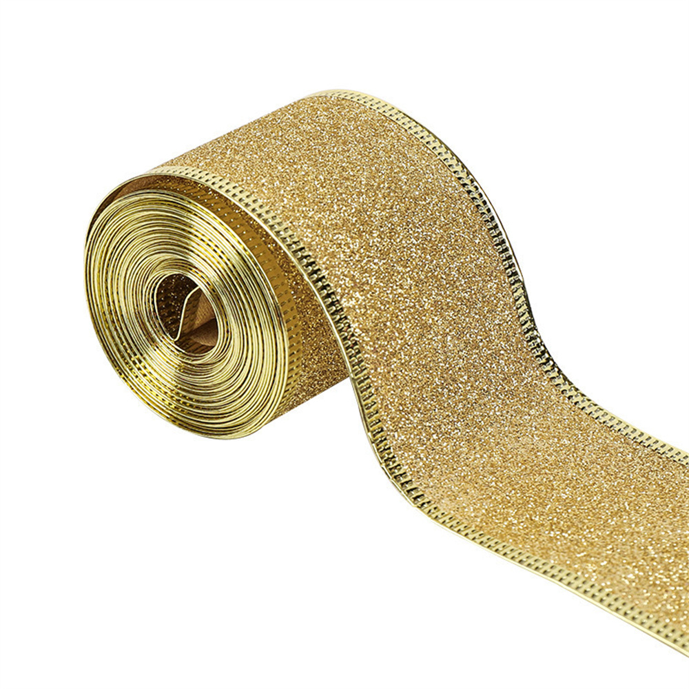 Cinta navideña brillante con purpurina, 6,3 cm de ancho, 2m de longitud, cinta artesanal, cinta decorativa llamativa para proyectos de bricolaje: Cobre envejecido
