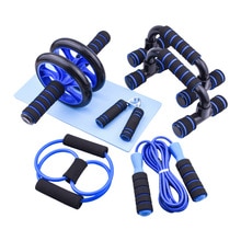 Home Gym Fitness Set Abdominal Roller Wheel Push Up Bars Skipping Rope Hand Gripper Finger Exerciser Band For Rehabilitation