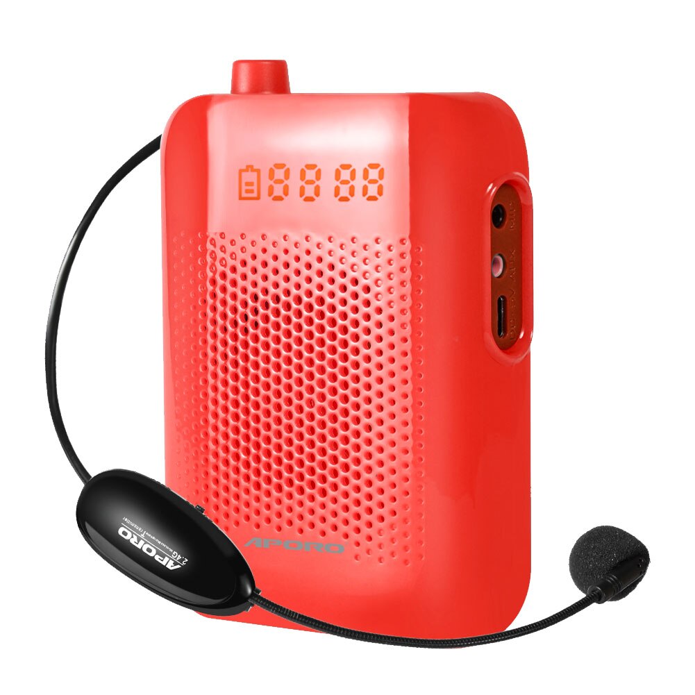 Megaphone Speaker Bluetooth Loudspeaker Microphone Voice Amplifier Booster for Teaching Tour Guide Sales: Red