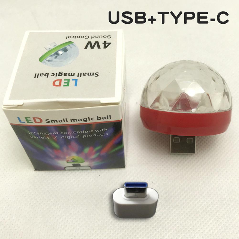 Led lys dj lys rgb farve skiftende lyd aktiveret krystal magisk mini disco kugle ktv lydlys til bryllupsfest: Rød