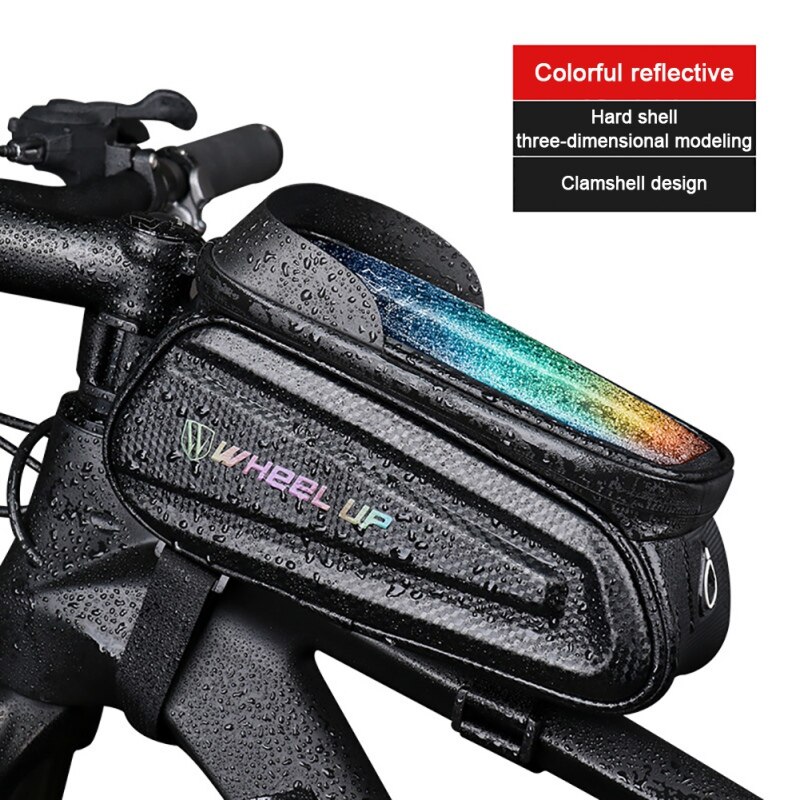 Cykelramme tasker cykeltelefontasker vandtæt toprørmonteret styr opbevaringspose cykeltelefonholder: Bh2