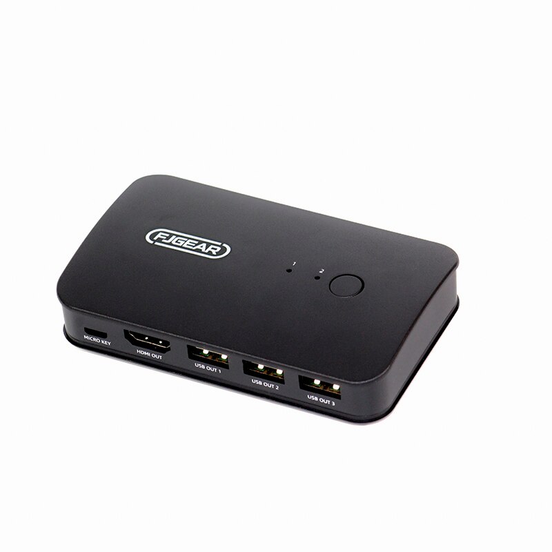 2 Ports KVM Switch HDMI-compatible 2 Input 1Output Two Computer Device Share Displayer USB Printer Keyboard Mouse U Disk