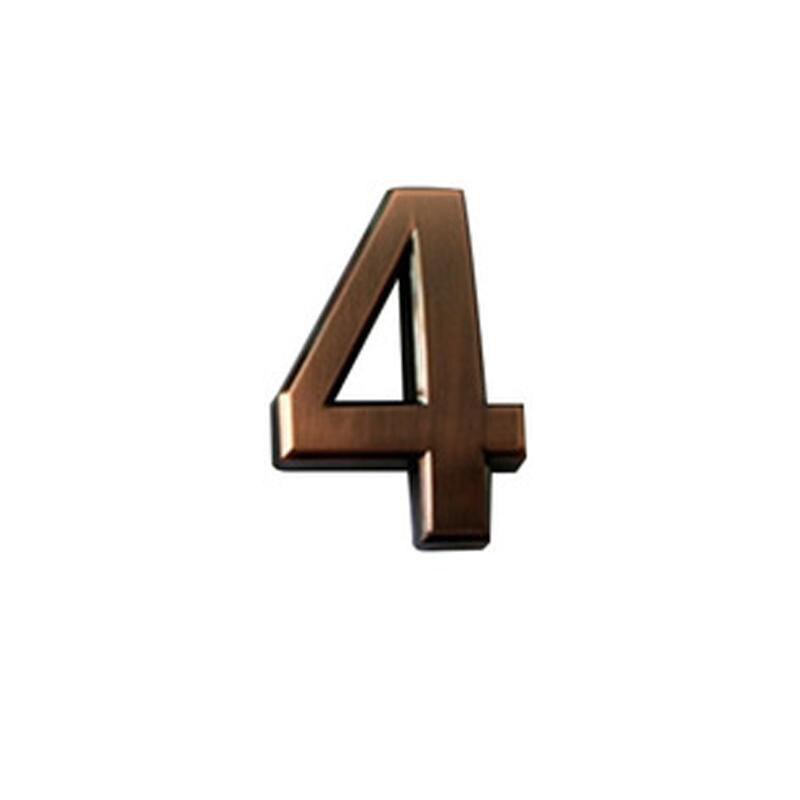 0-9 Vintage Bronze Numbers Sign Hotel Apartment Address Plaque Imitation Number Digits Sticker: 4