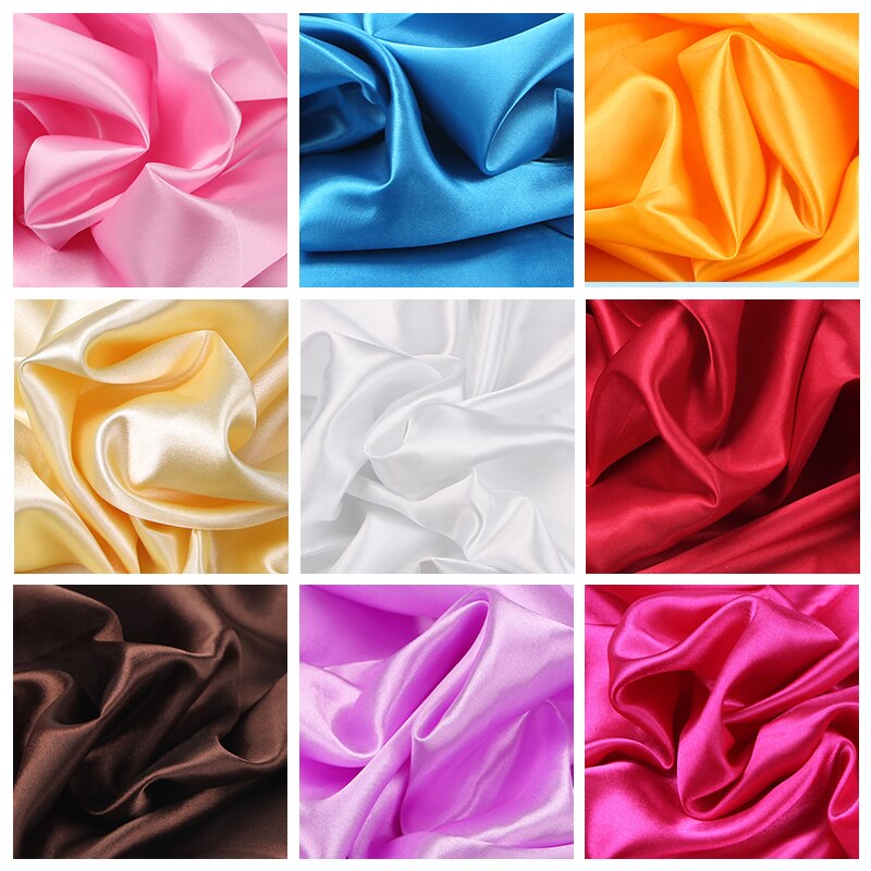 100cm*150cm 16Colors Silks and Satins Fabric Satin Color Butyl Silk Box Lining Lieb Shiny fabrics Clothing Sewing Plain