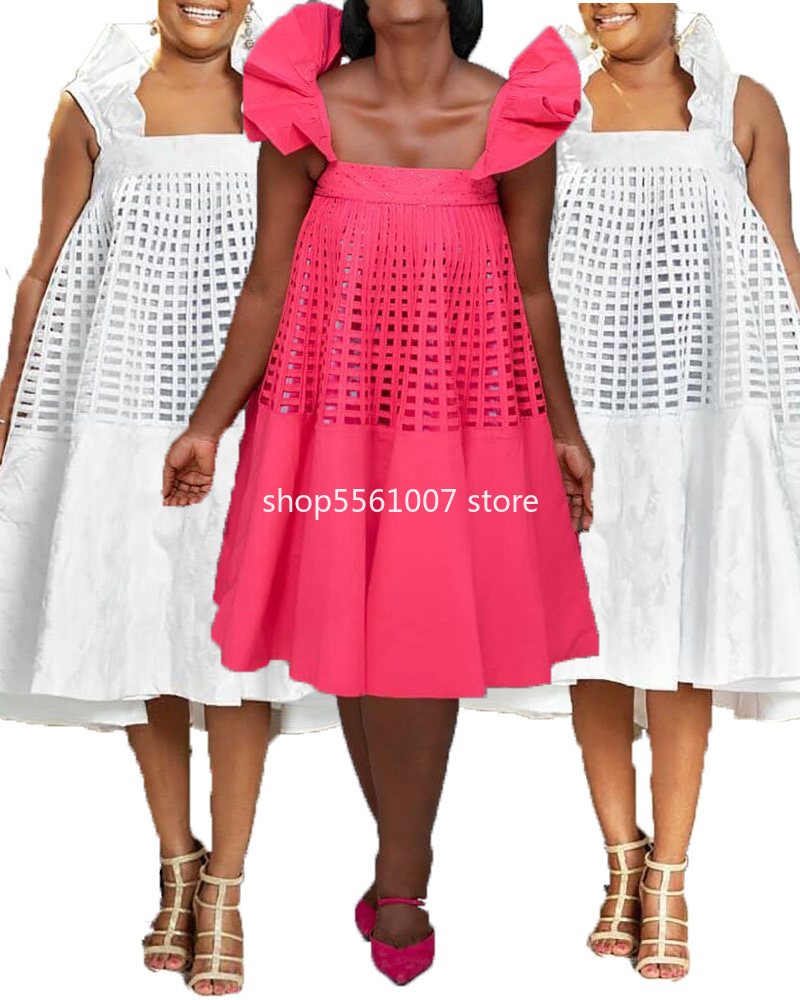 African Women Summer White Plus Size Dress African Dresses for Women