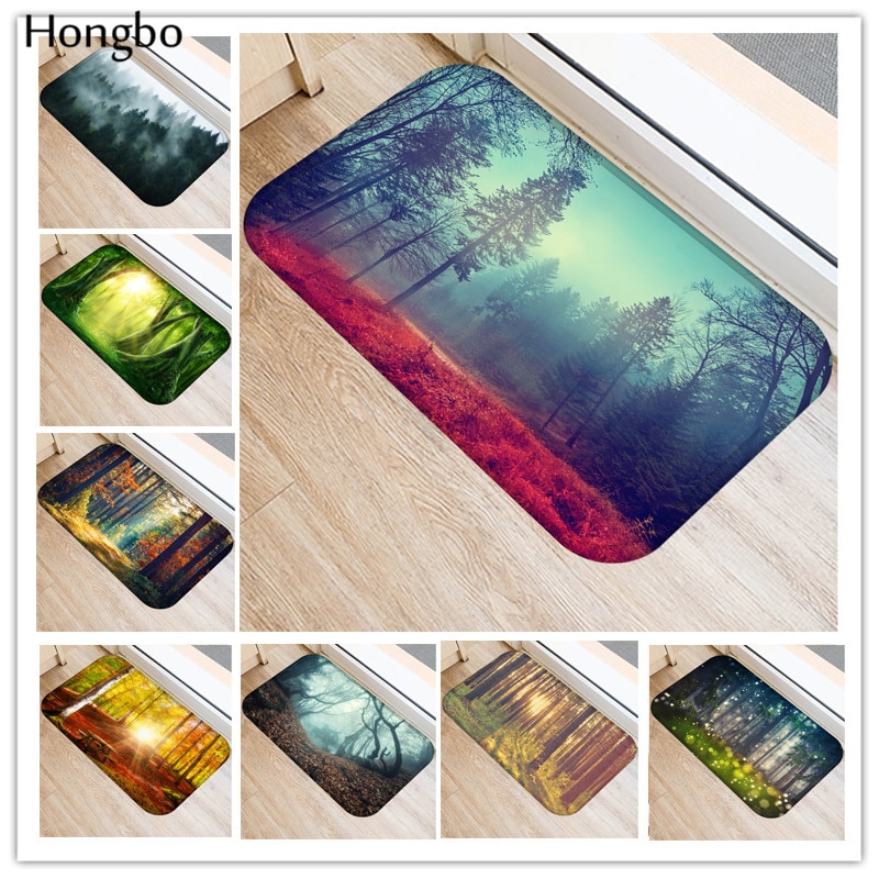 Hongbo modern stil skog landskap tryck mattor halkskydd golvmatta utomhus mattor ytterdörr mattor