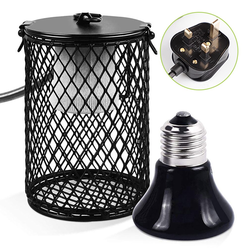 Lámpara calefactora de cerámica antiquemaduras para reptiles, soporte calentador para lámparas de calefacción de cerámica para animales pequeños: UK