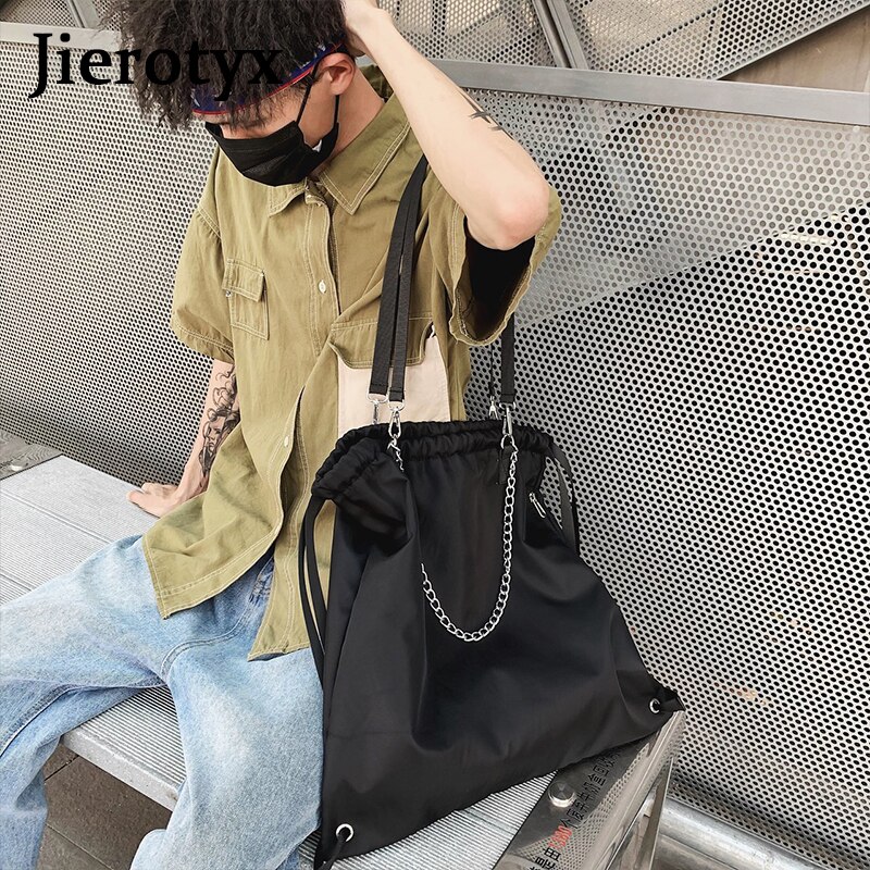 JIEROTYX Casual High Capacity Women's Shoulder Bag Double Shoulder Strap Teenagers Cool Crossbody Bags